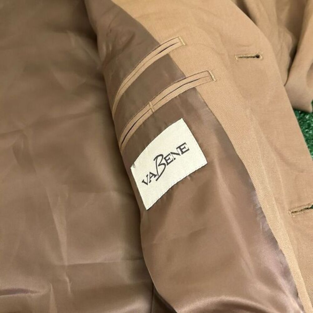 Vabene Blazer Jacket Mens‎ 44R Brown Wool Long Coat Work Formal Outdoor - Picture 2 of 11